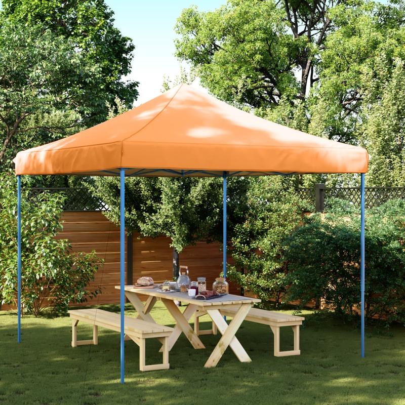 Extra Large Pop-Up Party Tent with Canopy - Instant Setup Event Tent, Heavy-Duty Frame, Zippered Doors - Ideal for Weddings, Birthdays, BBQs, Markets - Easy Storage - Orange & Blue Design (292x292x315cm) - Portable Canopy for