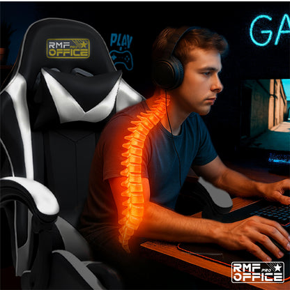 Gamestoel – Gaming Stoel – Gaming Chair – Game Stoel – Gamestoel Bureaustoel – Ergonomisch Design – Verstelbare Rugleuning en Voetensteun – Draaibare Wielen – Verstelbare Hoogte – Zwart