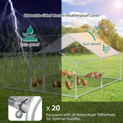 Kippenhok – Kippenren – Knaagdierverblijf – Konijnenhok – Pluimvee Verblijf – Verzinkt Staal – Ruim 4x3x2 Meter