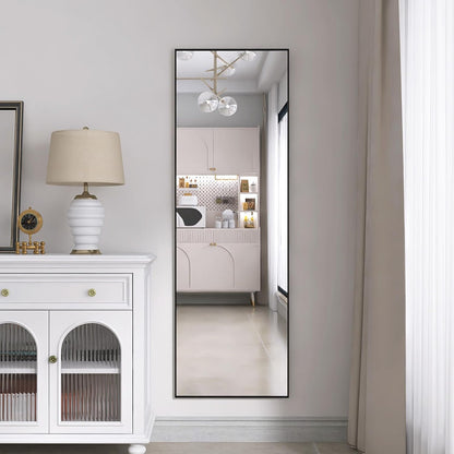 Grote Spiegel – Staande Spiegel – Passpiegel – Vloerspiegel – Wandspiegel – Rechthoekig – 180x80 cm – Zwart Aluminium Frame