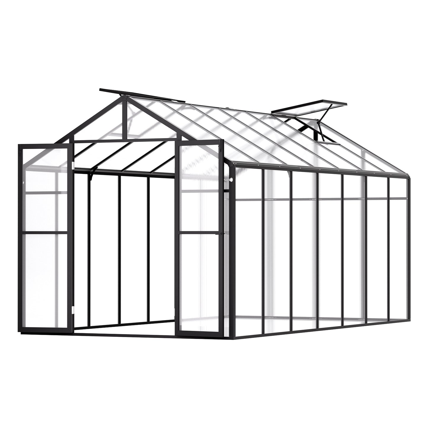 Kas – Kweekkas – Tuinkas – Groentenkas – Serre – Aluminium Frame – UV-bestendige Polycarbonaatpanelen 8 x 14 Ft