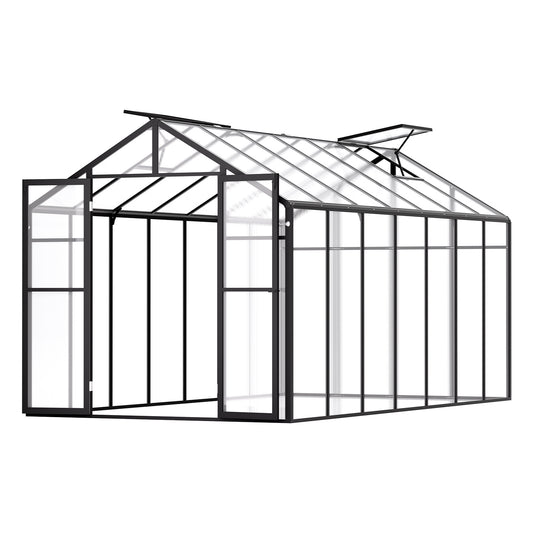 Kas – Kweekkas – Tuinkas – Groentenkas – Serre – Aluminium Frame – UV-bestendige Polycarbonaatpanelen 8 x 14 Ft