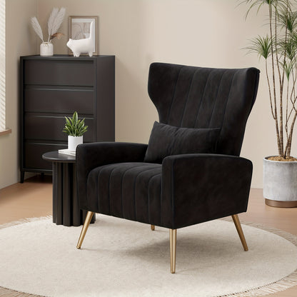 Fauteuil – Lounge Stoel – Relaxstoel – Zetel – Armstoel – Velvet Bekleding – Gouden Metalen Poten – Stevig Frame – Gemakkelijk Schoon Te Maken