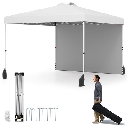Pop-up Tuinpaviljoen 3x3 M – Partytent – Schaduwdoek – Vouwtent – Zonnescherm – UV50+ Bescherming – Waterafstotend Oxford Stof – Inclusief Zijwand & Zandzakken