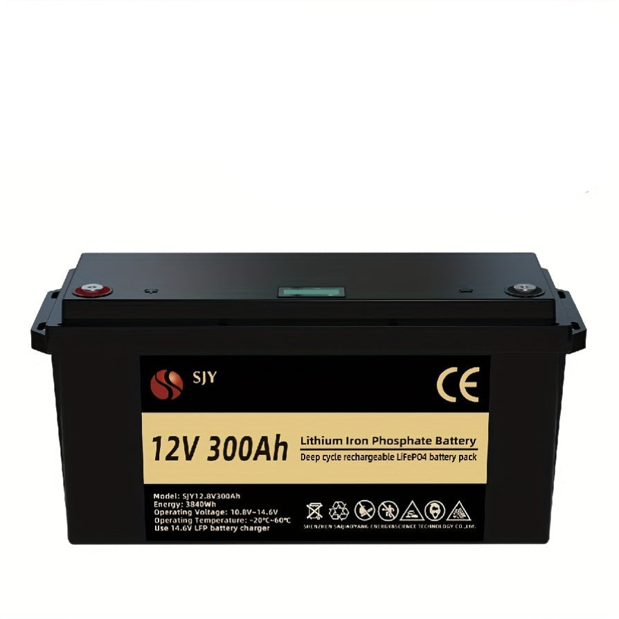 Lithium-ijzerfosfaat Accu – LiFePO4 Batterij – Solar Accu – Boot Accu – Marine Batterij – 12V 300Ah – 100A BMS Ingebouwd – LCD Display