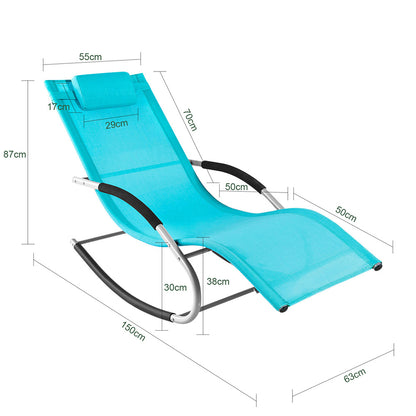 Verstelbare Tuinlounger – Verstelbare Loungestoel – Buitenstoel – Loungechair – Met Opbergzak – Met Metalen Frame – Weerbestendig Ademend Materiaal