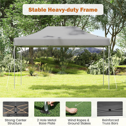 Partytent – Paviljoen – Easy-Up Tent – Vouwtent – Feesttent – Grijs – 3x4,5 Meter – Waterdicht Oxford Polyester – Verstelbare Hoogte Met Wieltjes