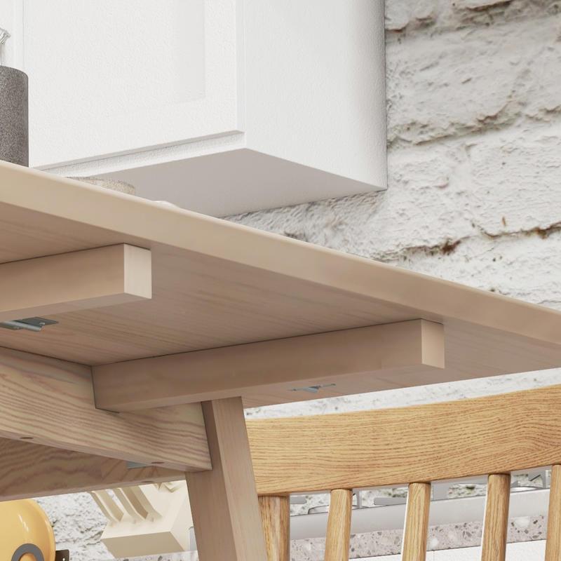 Uitklaptafel – Klaptafel – Vouwtafel – Eettafel – Uitschuiftafel – Ruimtebesparend Design – Massief Houten Blad Met Metaal