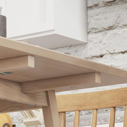 Uitklaptafel – Klaptafel – Vouwtafel – Eettafel – Uitschuiftafel – Ruimtebesparend Design – Massief Houten Blad Met Metaal