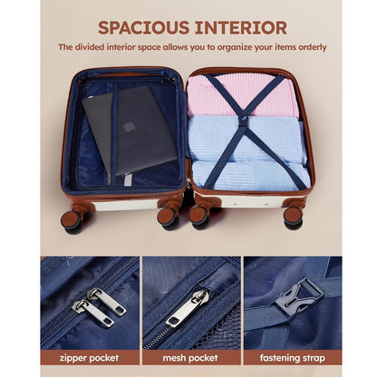 Kofferset – Reiskoffer Set – Trolley Koffers – Handbagage Koffer – Ruimbagage – Hardcase ABS+PC – TSA Slot & Fluisterstille 4-Wiel Spinnerwielen – 5-delig (20”+24”+28”+Handtas+Cosmeticatas)