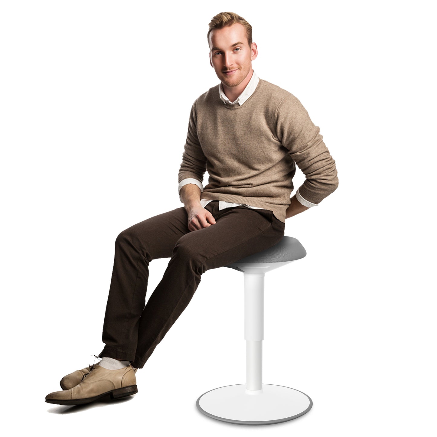 Draaistoel – Bureaustoel – Werkstoel – Bureaukruk – Kappersstoel – Verstelbare Zithoogte 54-79 cm – 360° Draaibaar – Schuimrubberen Kussen – Antislip TPE-Basis