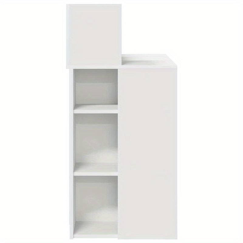 Bureaumeubel – Bureau – Computertafel – Bureautafel – Werkbureau – Wit – Compact 90x48x101,5 cm – Stevig MDF Hout – Opbergvak en Kastje