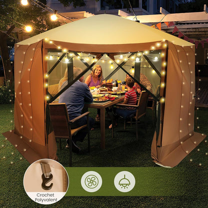 Pop-Up Tent – Schermtent – Camping Tent – Muzieknet Tent – Zonnescherm – Ruim 350x350 cm – Insectenbescherming Met Muskietennet