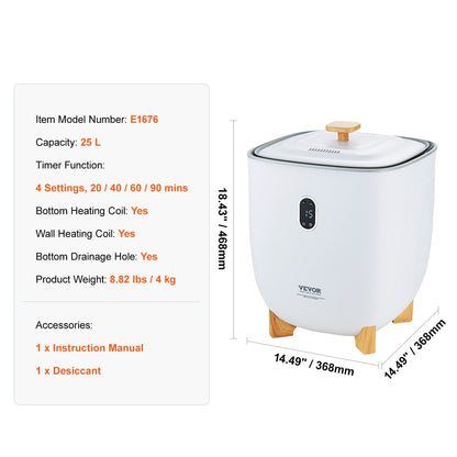 Handdoekdroger – Handdoekwarmer – Badhanddoekverwarmer – Badkamerradiator – Handdoekverwarmer Elektrisch – 25 Liter Inhoud – Aromazone Met Timerstanden