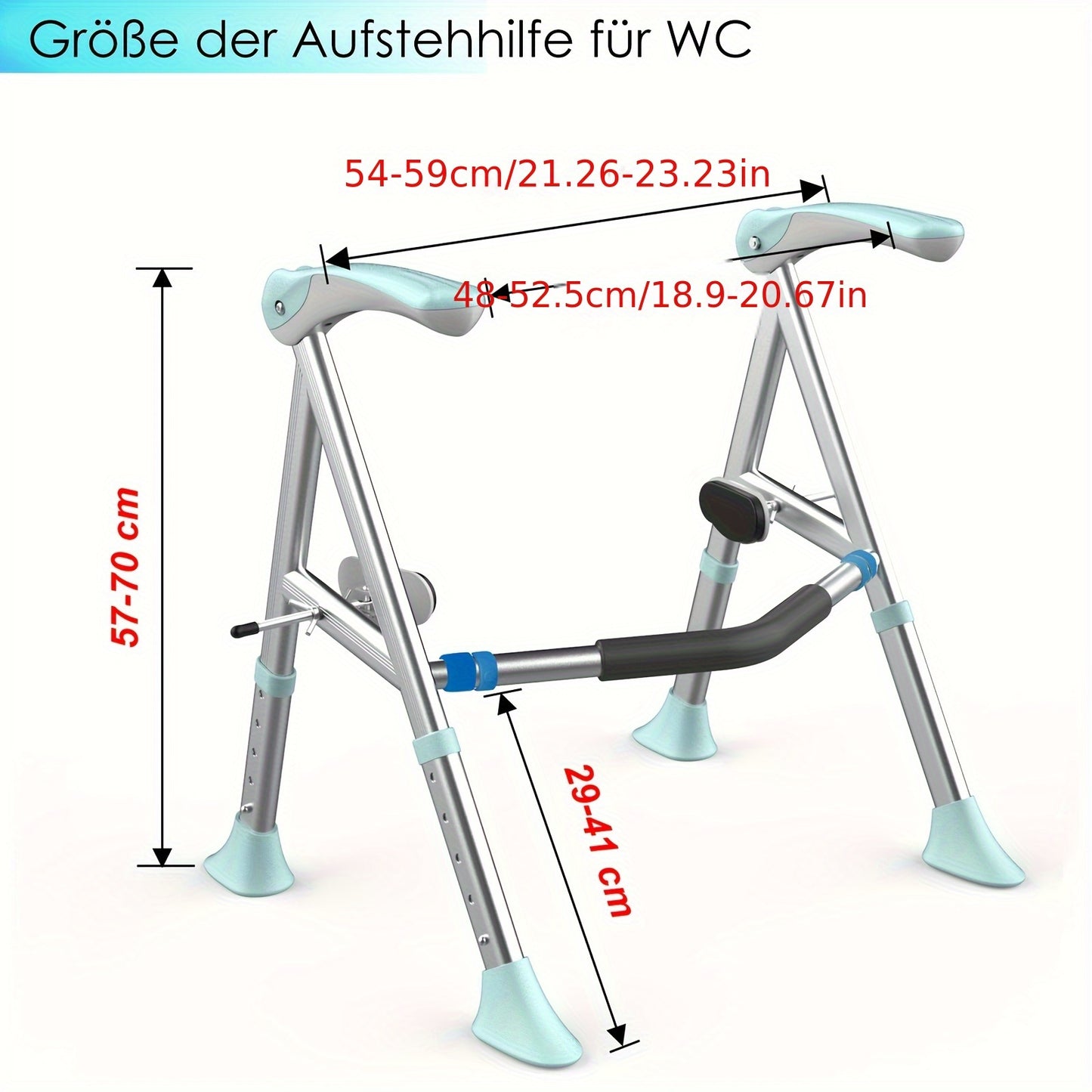 Toiletverhoger – WC Verhoger – Toiletbril Verhoger – WC Bril Verhoger – Badkamersteun – Verstelbare Hoogte – Stevig Aluminium Frame – Antislip Voetjes