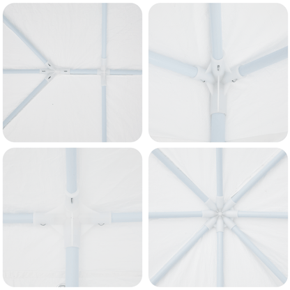 Partytent – Tuinpaviljoen – Feesttent – Paviljoen – Tuintent – 6x4m – Wit – 10 Zijwanden – Waterdicht PE – Weerbestendig Stevig Frame