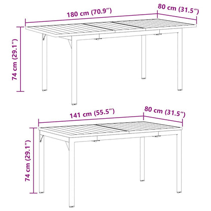 Tuinset – Buitenmeubelset – Diningset – Terrasmeubilair – Balkonset – Groot 210 cm Tafel – Weerbestendige Textilene Stoelen