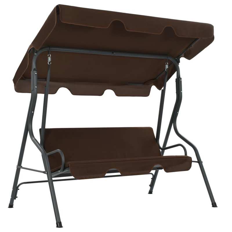 Swing Chair Coffee Brown 170x110x153 cm | Large Dimensions 170x110x153 cm · Sturdy Construction · Adjustable Seat Back · Modern Lounge Element for Gardens/Terraces