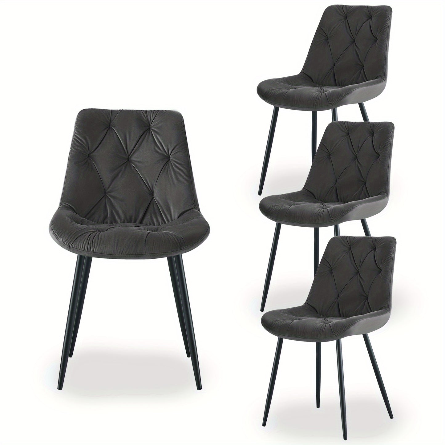 Eetkamerstoel – Kuipstoel – Stoel – Draaistoel – Woonkamerstoel – Retro Design – Velvet Bekleding – Dikke Gevoerde Rugleuning