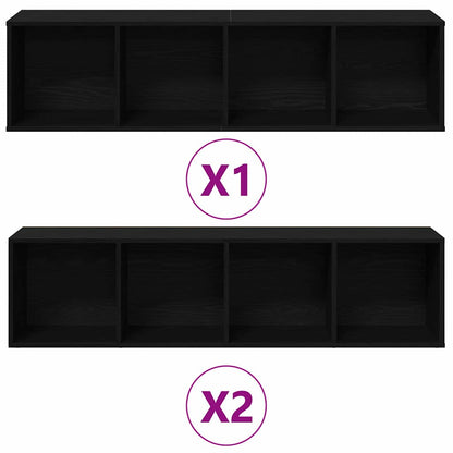 Boekenkast – Boekplank – Boekenrek – Opbergkast – Zwarte Eikenlook – Verstelbare Planken – 12 Ingebouwde Planken – Hoogwaardig Bewerkd Hout