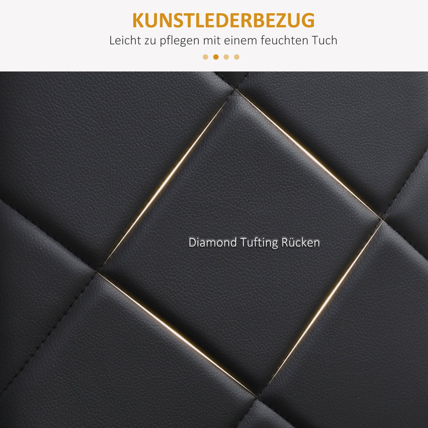 Eetkamerstoelen – Stoelen – Keukenstoelen – Bureaustoelen – Kunstleren Stoelen – Set Van 4 – Hoog Zitcomfort – Zwarte Stalen Poten