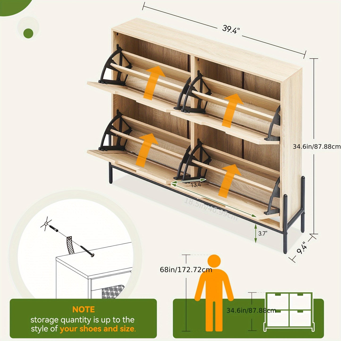 Schoenenkast – Schoenenrek – Schoenenopberger – Halmeubel – Schoenenbank – Vrijstaand – 3 Verstelbare Vakken – MDF & Natuurlijk Rattan