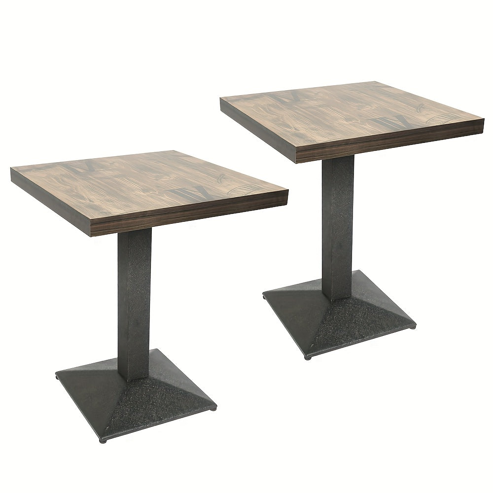 2pcs Heavy-Duty Commercial Square Tables 60x60x75cm - Industrial Strength Non-Wood Durable Surface & Black Tapered Leg Base, Easy Assembly Modern Cafe/Restaurant/Hotel/University Dining Tables (No Wood, Sturdy Furniture for H