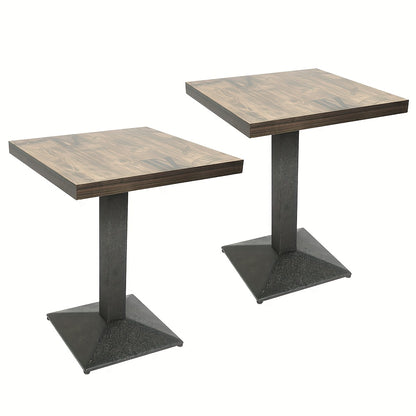 Eettafel – Tafel – Dinertafel – Eetkamertafel – Tafeltje – Industrieel Design – Zwart Metalen Tafelpoten – 60x60x75 cm – Duurzaam Slijtvaste Blad – Set van 2