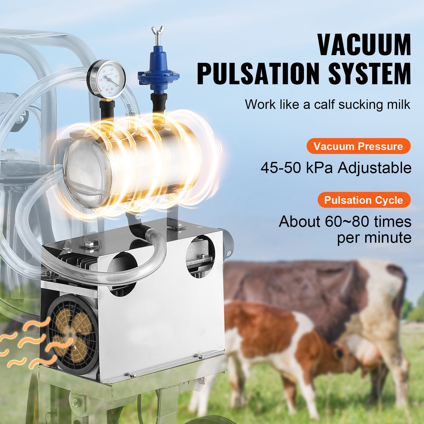 Melkmachine – Elektrische Melkset – Geitenmelker – Koeienmelker – Melkafname Apparaat – 25 Liter Roestvrij Staal – 550W Krachtige Motor – Instelbare Vacuümpulsatie