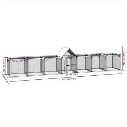 Kippenhok – Pluimveehok – Nachthok – Houten Hok – Kippenverblijf – Stevig Hout – 700x100x150 cm – Geïmpregneerd Dennehout