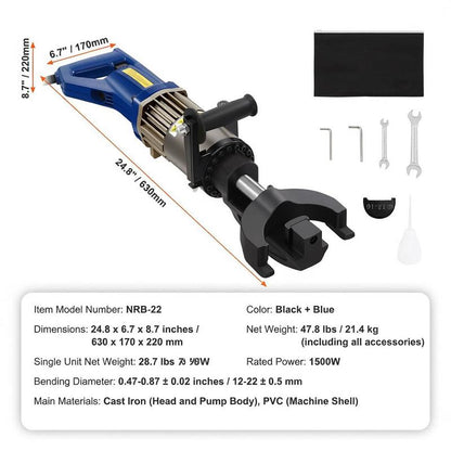 Hydraulische Staalstangbuiger – Wapeningsbuiger – Staalbuiger – Rebar Buigmachine – Wapeningsstaal Buiger – Buigt 12-22 Mm Staven – Snelle Hydraulische Buiging In 4 Seconden