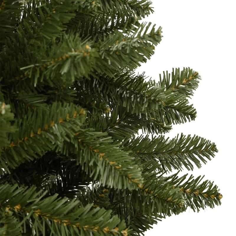 210cm Green Foldable Artificial Christmas Tree with Hinges and Stand - Full, Realistic Look, Easy Assembly, Space-Saving Design for Home, Office, Hotel, Restaurant - Heavy Base, No Needed, Lightweight & Sturdy Construction -