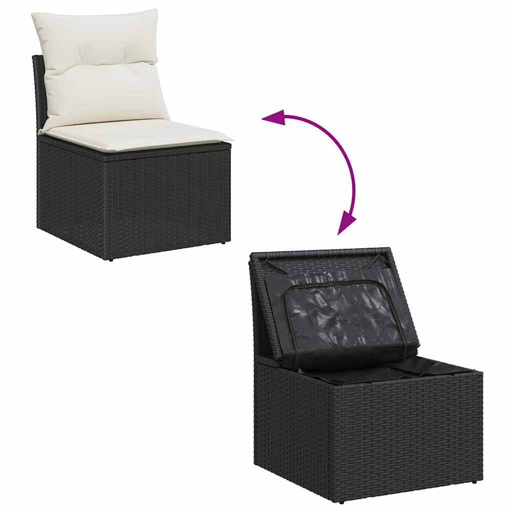 Tuinbank – Buitenbank – Tuinmeubel – Loungeset – Zithoek – Ruime Zitplaatsen – Weerbestendig Rotan – Crème Beige Kussens