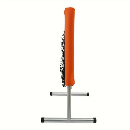 Honkbalnet – Trainingsnet – Oefennet – Slagnet – Werpnet – Verstelbare Hoogte 70-120 cm – Stalen Frame Met Polyester Net – Oranje/ Zwart – Draagbaar Vrijstaand Ontwerp