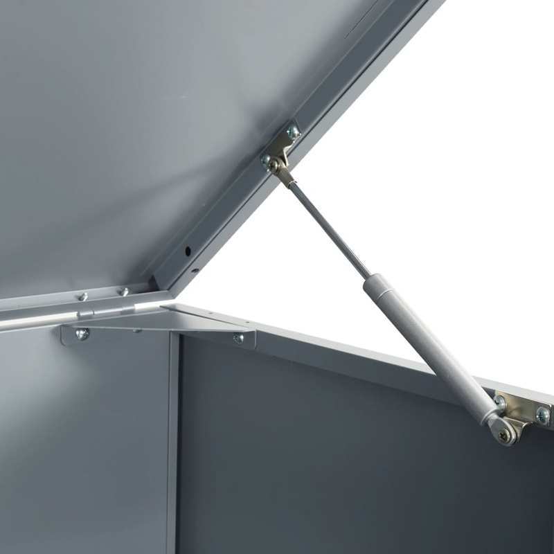 Vuilnisbak – Afvalbak – Prullenbak – Afvalcontainer – Afvalemmer – Grijs – Stevig Metaal – Ventilatie Met Wielen – 207x79x117 cm – Roestbestendig