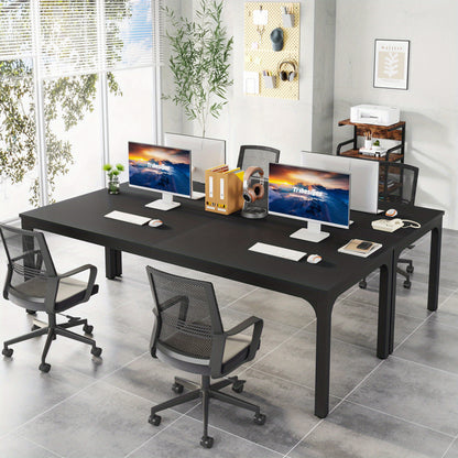 Bureau – Bureautafel – Computertafel – Werkplek – Dubbel Bureau – Extra Lang 199,9 cm – Water- En Krasbestendig Blad – Verstelbare Voetjes