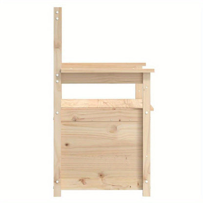 Opbergbank – Houten Bankje – Schoenenrek – Sidetable – Opbergmeubel – Massief Pijnhout – Moderne Bruine Afwerking – Met Verborgen Vak – Duurzaam en Robuust