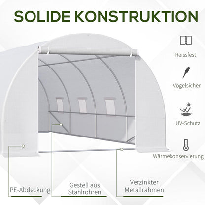 Kippenren – Buitenren – Pluimvee Verblijf – Konijnenhok – Eendenren – Stevig Metalen Frame – Overdekt Dak – Ruim 3x2x2m – Vergrendelbare Deuren