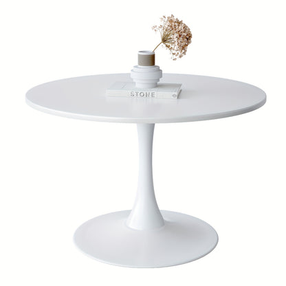 Modern Round Dining Table With Printed Marble Top, Metal Base Table Table Kitchen Table Suitable For 2-4 People, Suitable For Small Space Family Side Table Casual Coffee Table