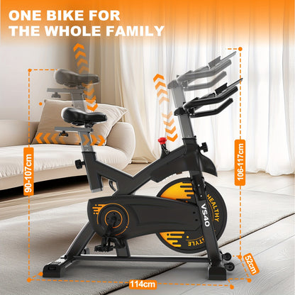 Hometrainer – Fitnessfiets – Ergometer – Indoorfiets – Magnetische Weerstand – Max Belastbaar 150 kg – 300W Koppel – Grote Tablethouder
