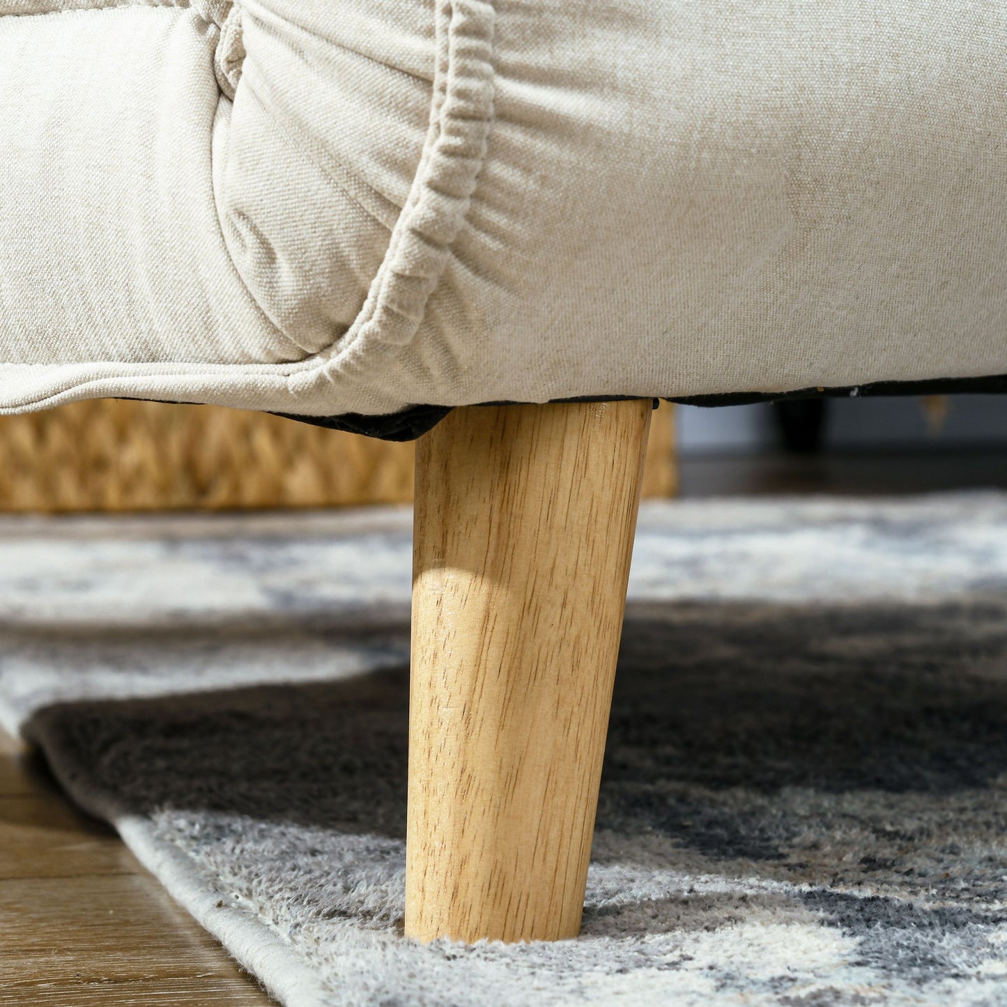 Relaxstoel – Fauteuil – Lounge Stoel – Verstelbare Stoel – Cream Kleur – 6-voudig Verstelbare Rugleuning – Onderhoudsvriendelijke Linnen-Look