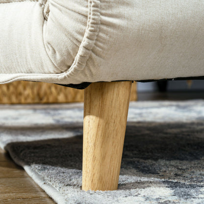 Relaxstoel – Fauteuil – Lounge Stoel – Verstelbare Stoel – Cream Kleur – 6-voudig Verstelbare Rugleuning – Onderhoudsvriendelijke Linnen-Look