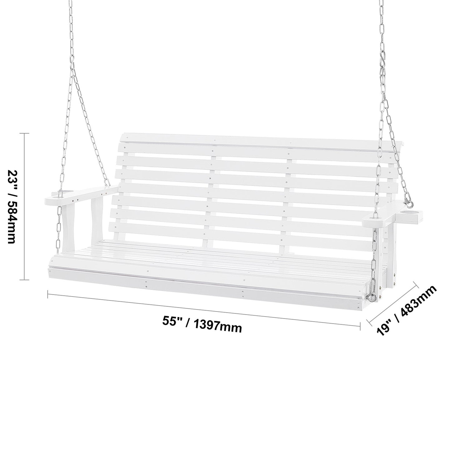 Houten Schommelbank – Tuinbank Schommel – Veranda Schommelbank – Buitenbank – Schommelstoel – Draagkracht 400 kg – Weerbestendig met PU Coating