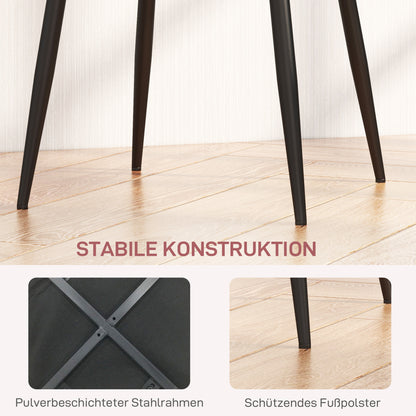 Eetkamerstoelen – Stoelen – Kuipstoelen – Eettafelstoelen – Armstoelen – Fluweel – Met Rugleuning – Set van 4 – Roze – 45x54x87 cm