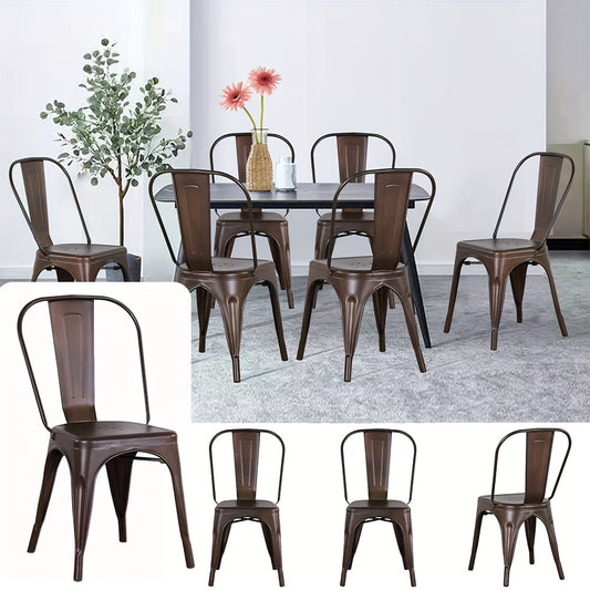 Set Of 4 Metal Chairs with Detachable Backrest, 85x43x46cm Industrial Style Steel Chairs for Kitchen, Cafe, Restaurant & Event Seating, Kitchen Seating, Cafe Furniture, Modern Chairs, Minimalist Design, Steel Frame, Robust Bu