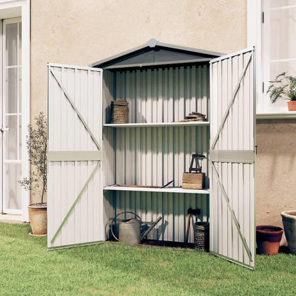 Tuinhuisje – Gereedschapsschuur – Tuinschuur – Tuinberging – Tuinkast – Gegalvaniseerd Staal – Compact 116x45x175 cm – Weerbestendig & Mobiel