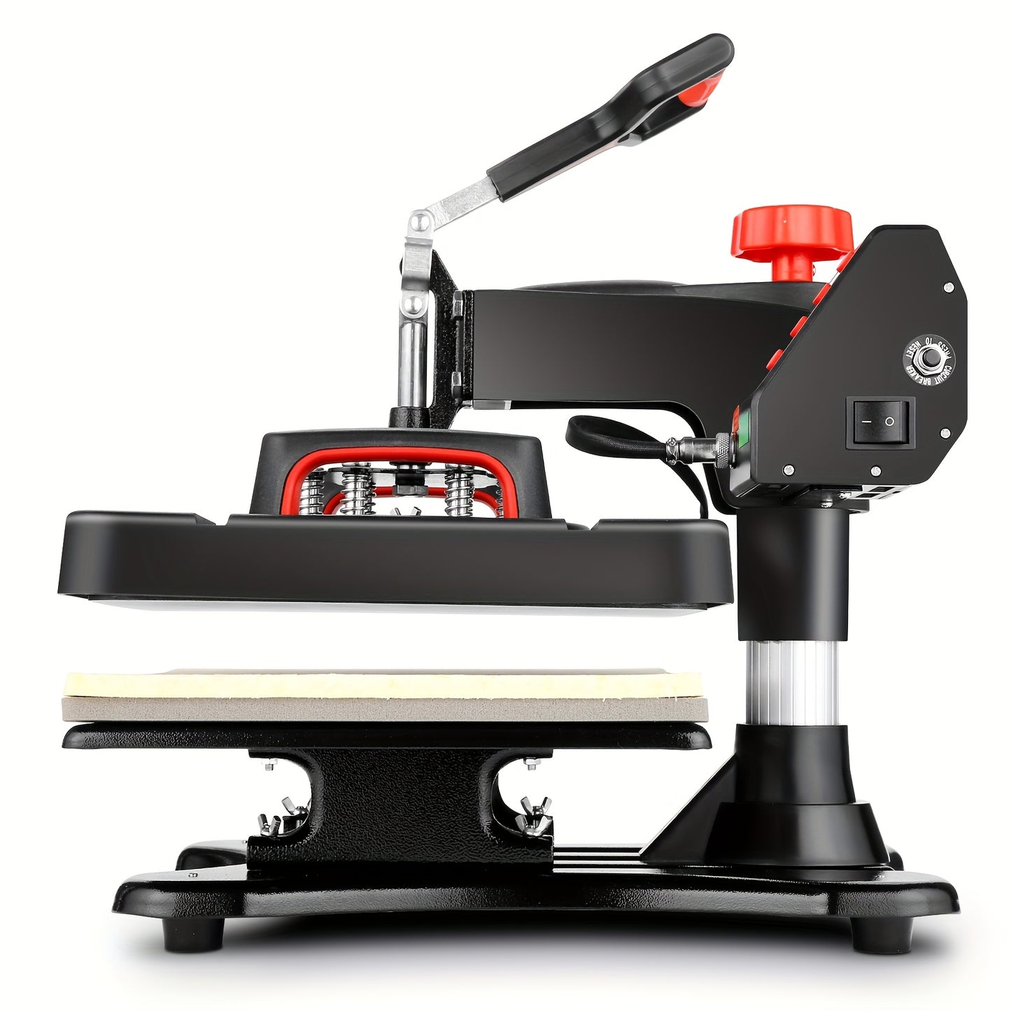 5-in-1 Hittepers – Sublimatiepers – T-shirt Pers – Mok Pers – Pettenpers – Zwart – Swing-Away Ontwerp – Digitale Temperatuurregeling