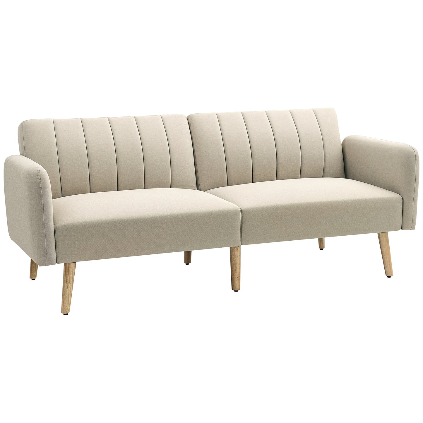 2-zits Bank – Loveseat – Zitbank – Tweezitsbank – Compacte Bank – Scandinavisch Design – Verstelbare Rugleuning 3 Standen – Ademend Linnen Stof Beige