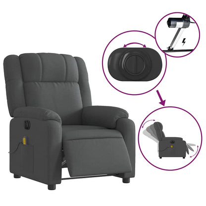 Elektrische Relaxfauteuil – Relaxstoel – Loungefauteuil – Elektrische Stoel – Massagefauteuil – Donkergrijs – 6 Massagepunten – Elektrische Verstelling 135°