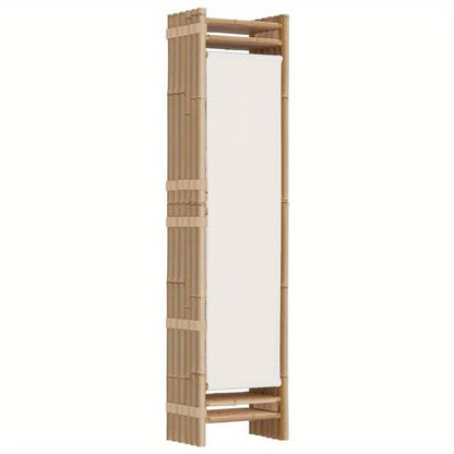 Bamboescherm – Vouwscherm – Kamerscheiding – Scheidingswand – Roomdivider – Crème Canvas – 240 Cm Breed – Duurzaam Bamboe Frame